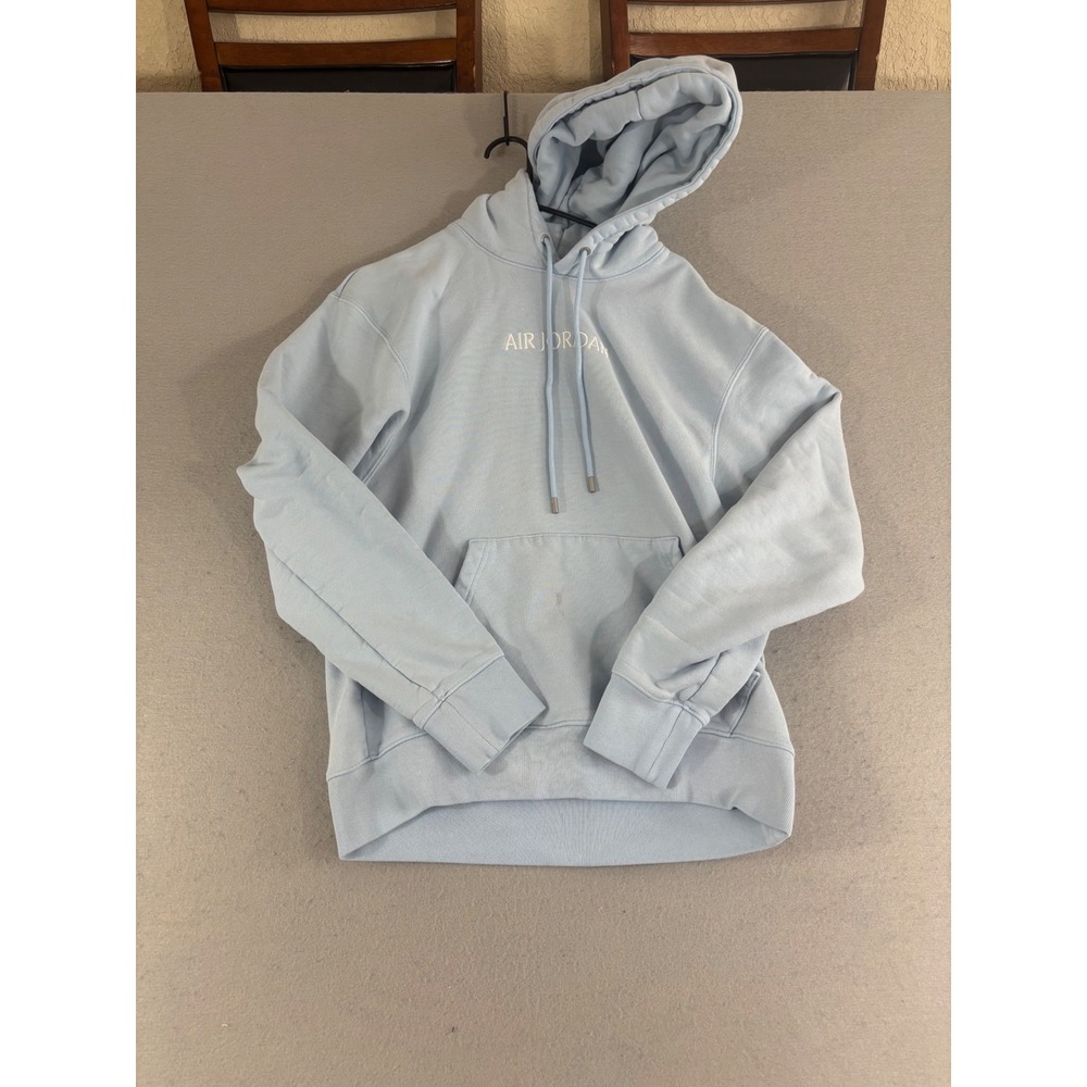 Air Jordan Wordmark Hoodie Light Blue Embroidered Pullover Mens XL DA9816-412